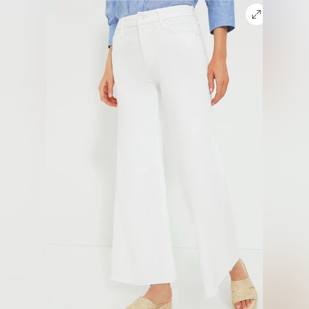 MOTHER Women's White Flare Jeans